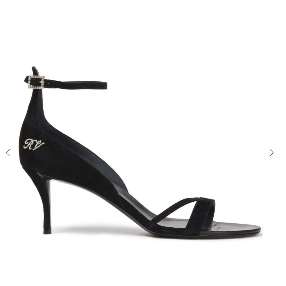 ROGER VIVIER Crystal-embellished suede sandals